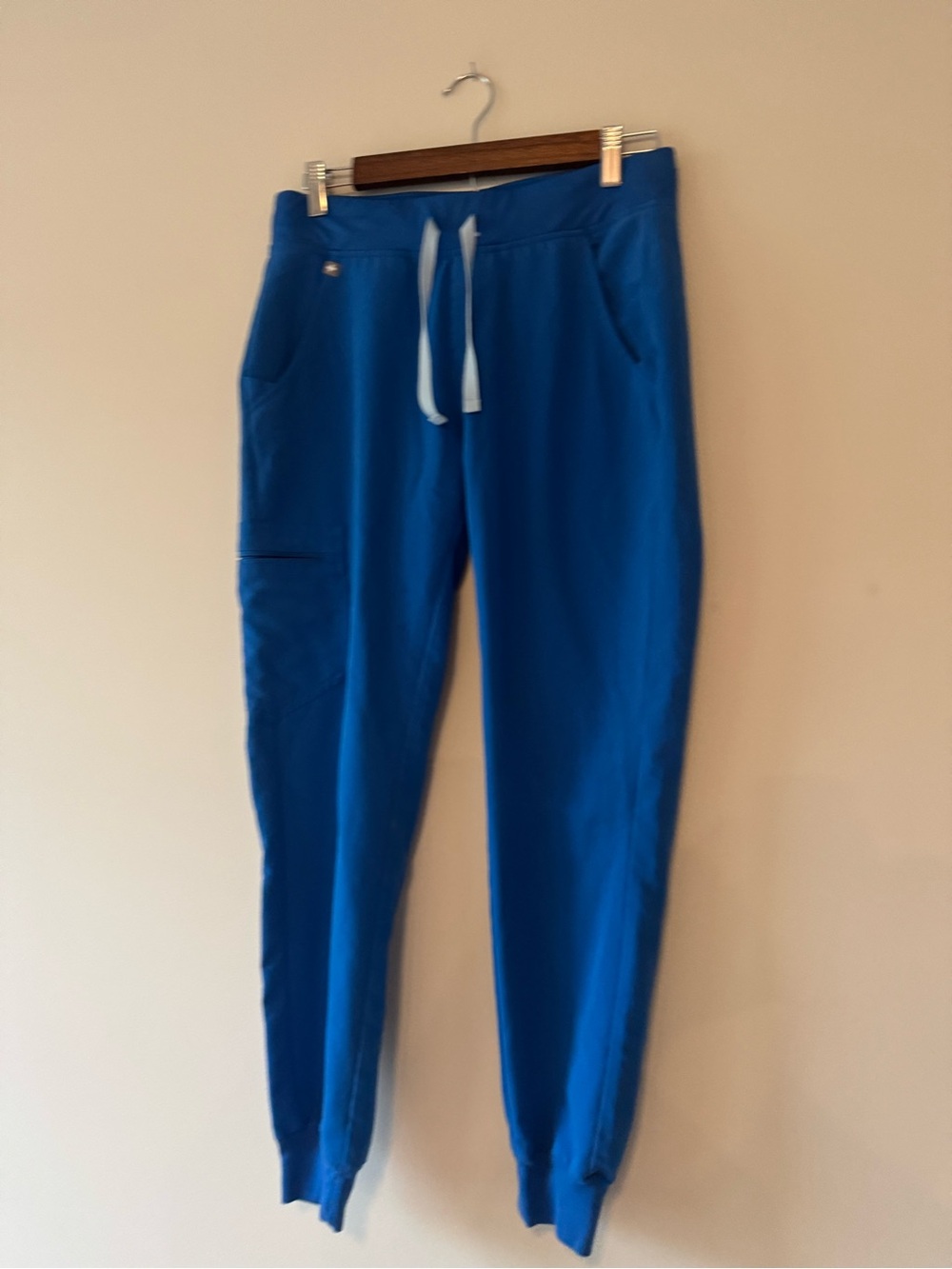 Womens Blue Drawstring Jogger Srub pants